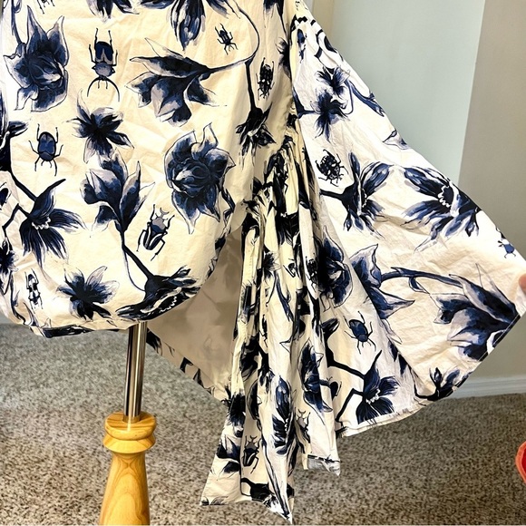 OSMAN Beetle Floral Ruffle fluttered Mini Dress cottagecore coquette womens 6 - Picture 5 of 14